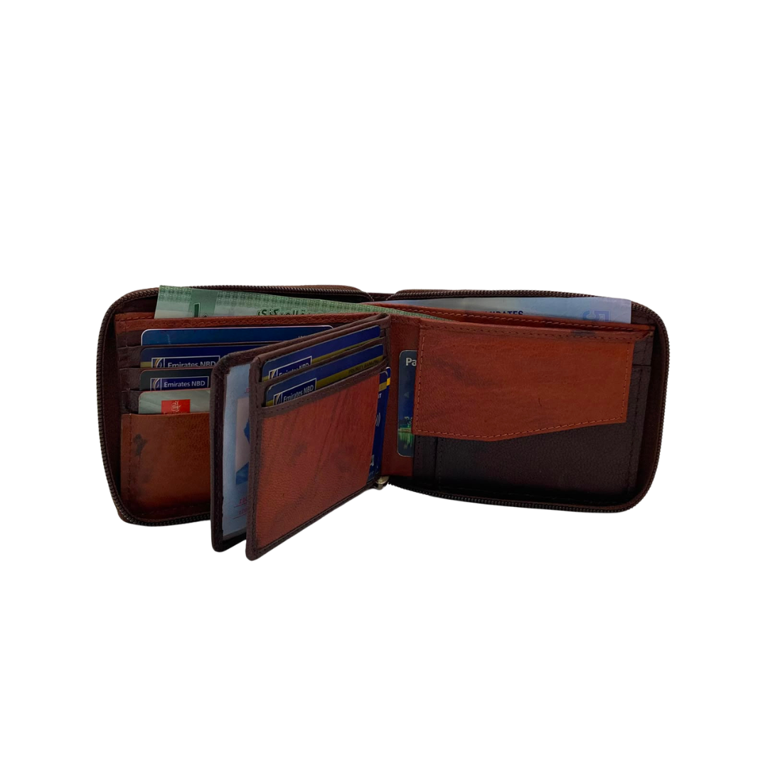 Fullzip leather mens Wallet #1406CZ