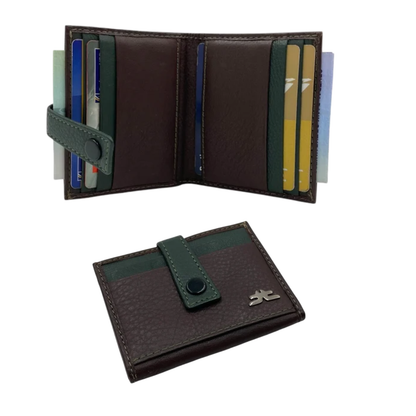 Card Case & Cash Wallet Compact Size 12 Card Space Plus Zip For Coins # 4029Z