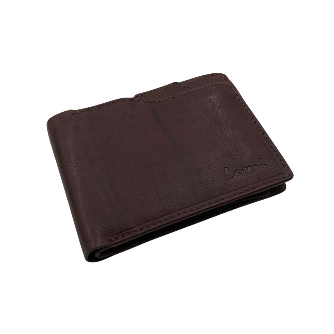 Mens Genuine Leather Mens wallet Leather Lined Bi fold Wallet For Men # 1244N