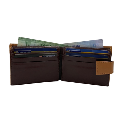 Classic Men's Waterproof Bifold Leather Wallet with Flip ID Window #1729 L (D.L.)