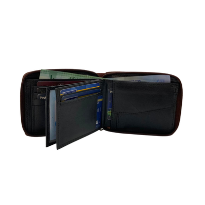 Fullzip leather mens Wallet #1406CZ