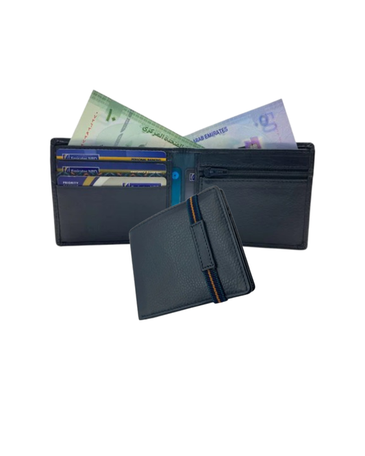Slim & Compact Leather Bi-Fold Wallet  # 4627Z [ELAS]