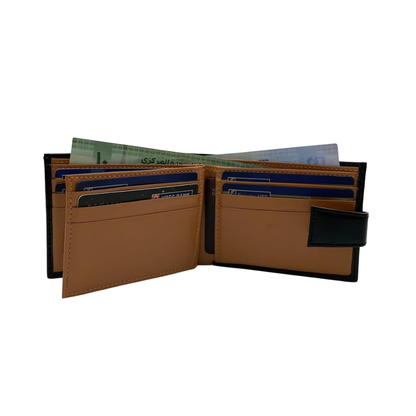 Classic Men's Waterproof Bifold Leather Wallet with Flip ID Window #1728L