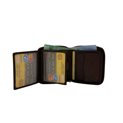 Fullzip leather mens Wallet #664CZ