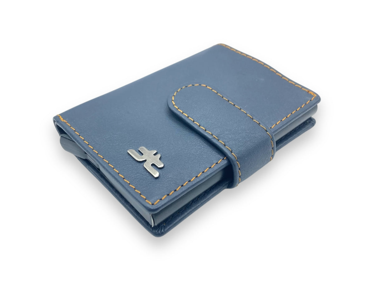 Smart Pop-Up Metallic Card Holder Bi-Fold Wallet in Leather # 4525