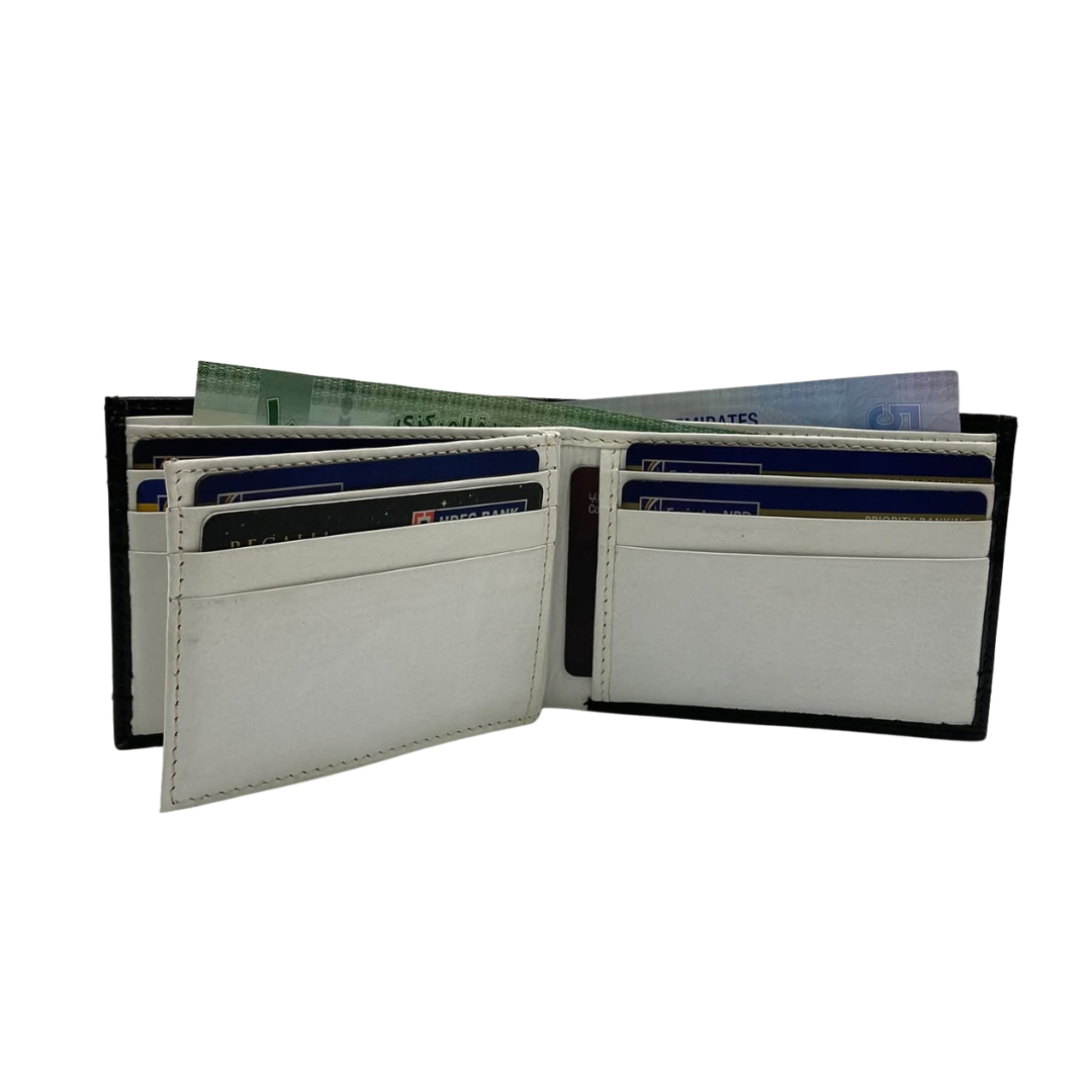 Classic Men's Waterproof Bifold Leather Wallet with Flip ID Window #1728 (D.L.)