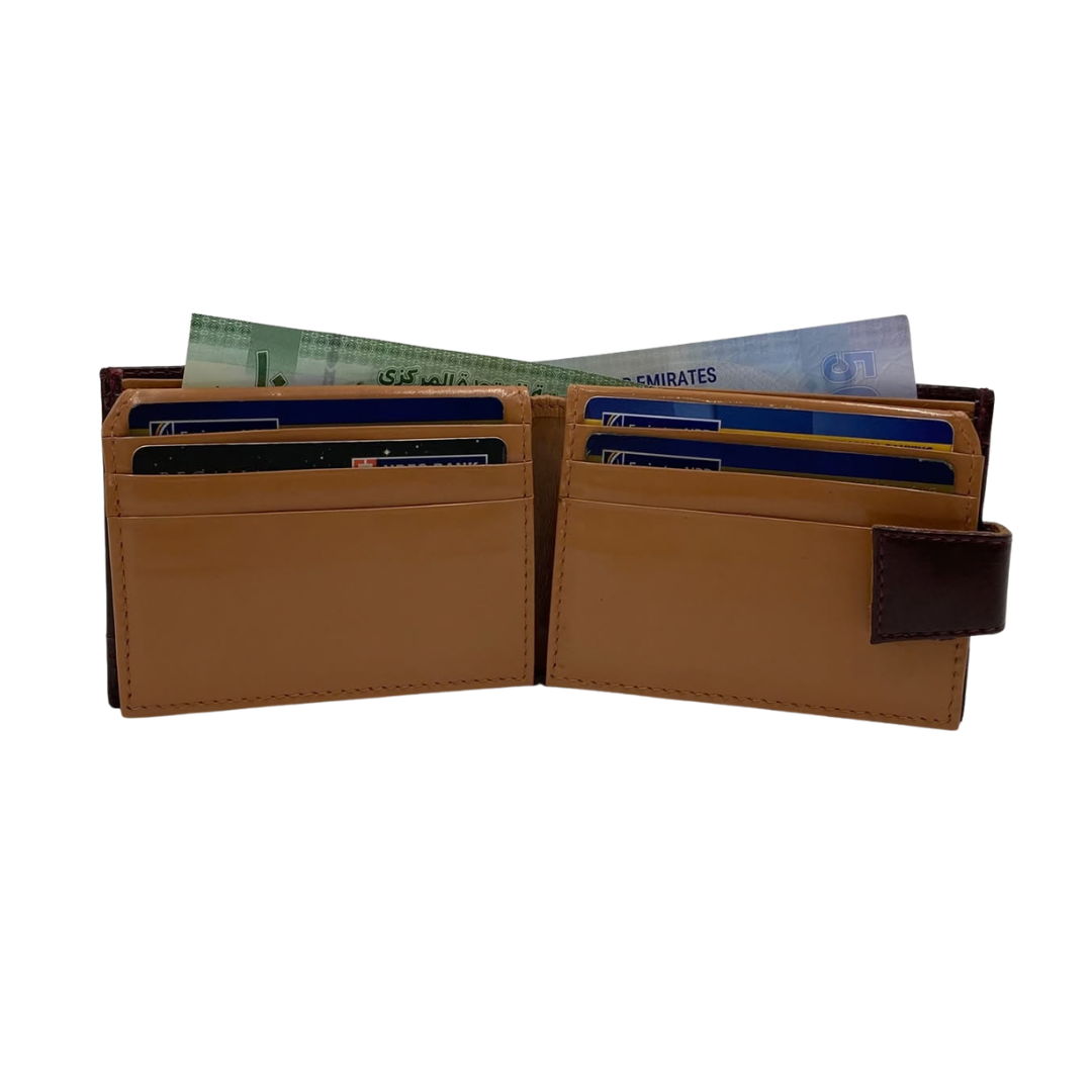 Classic Men's Waterproof Bifold Leather Wallet with Flip ID Window #1729 L (D.L.)