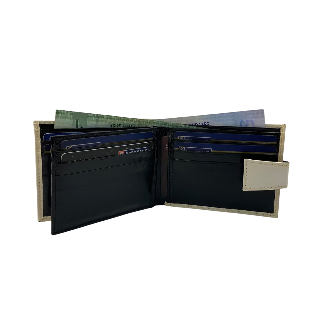 Classic Men's Waterproof Bifold Leather Wallet with Flip ID Window #1728L