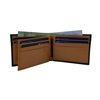 Classic Men's Waterproof Bifold Leather Wallet with Flip ID Window #1728 (D.L.)