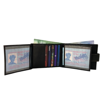 Antq, Smooth Leather Wallet With Inside Leather Lining # 1888L