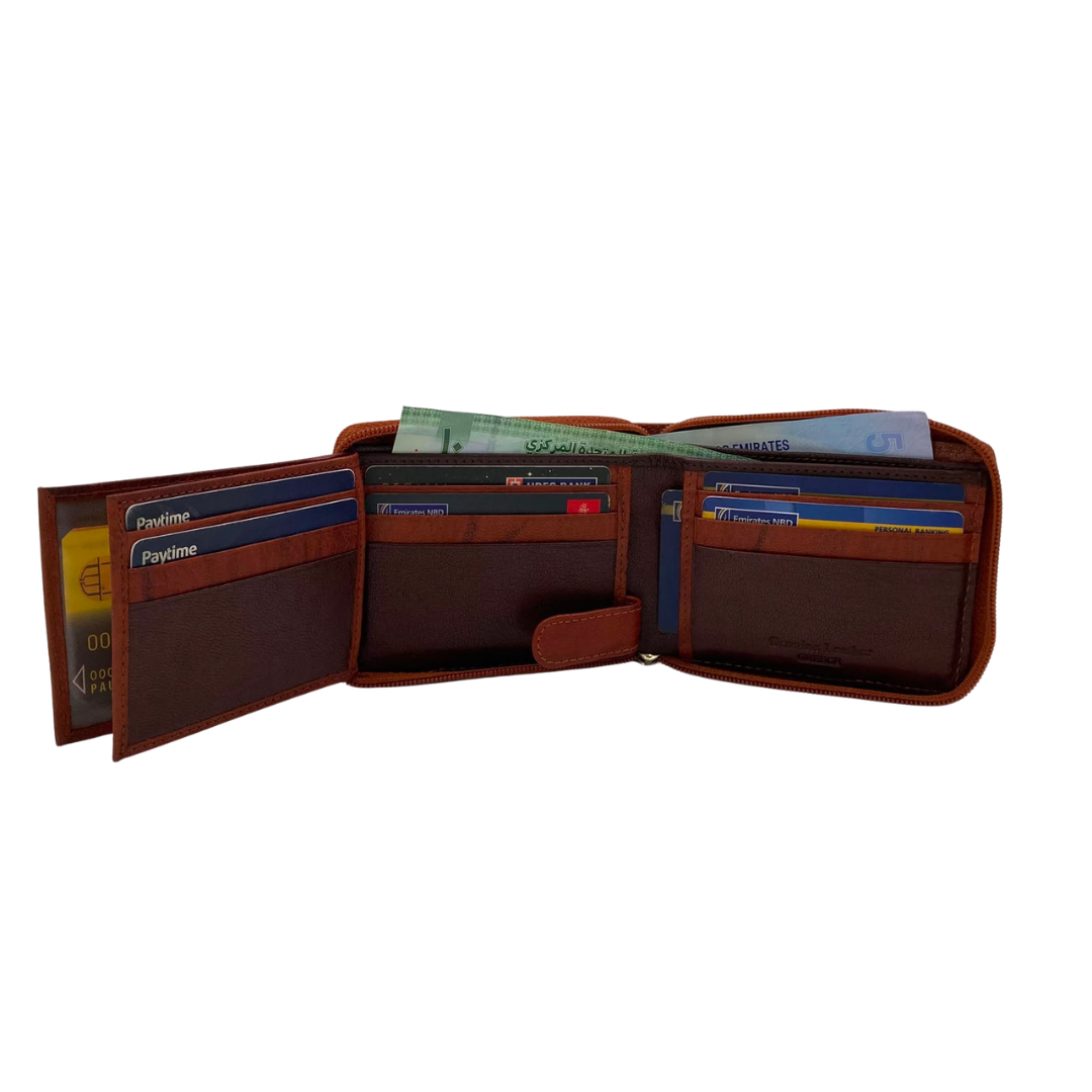 Fullzip leather mens Wallet #1426Z