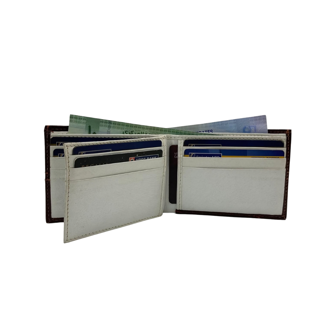 Classic Men's Waterproof Bifold Leather Wallet with Flip ID Window #1728