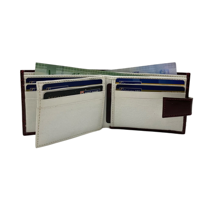 Classic Men's Waterproof Bifold Leather Wallet with Flip ID Window #1728L (D.L.)
