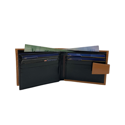 Classic Men's Waterproof Bifold Leather Wallet with Flip ID Window #1728L (C.L.)