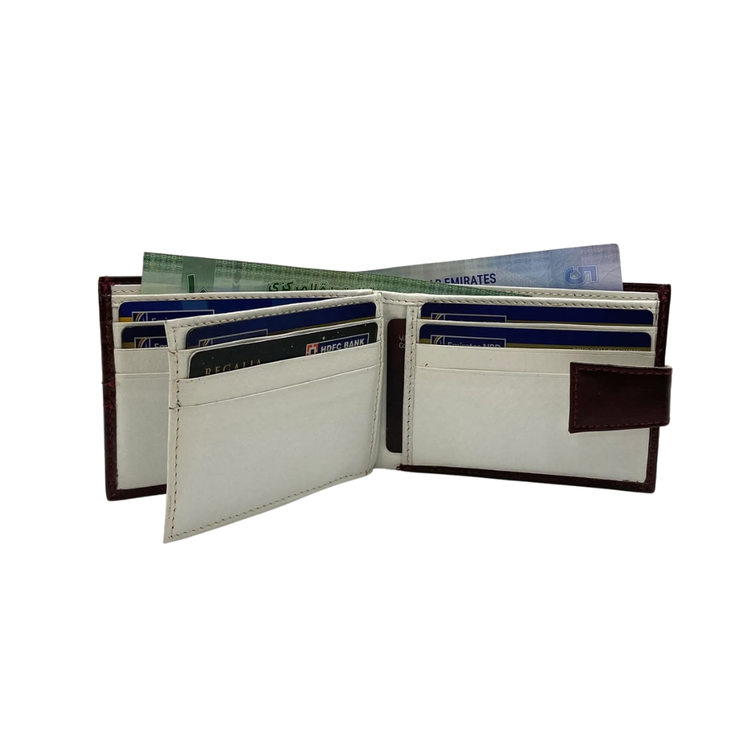 Classic Men's Waterproof Bifold Leather Wallet with Flip ID Window #1728L (C.L.)
