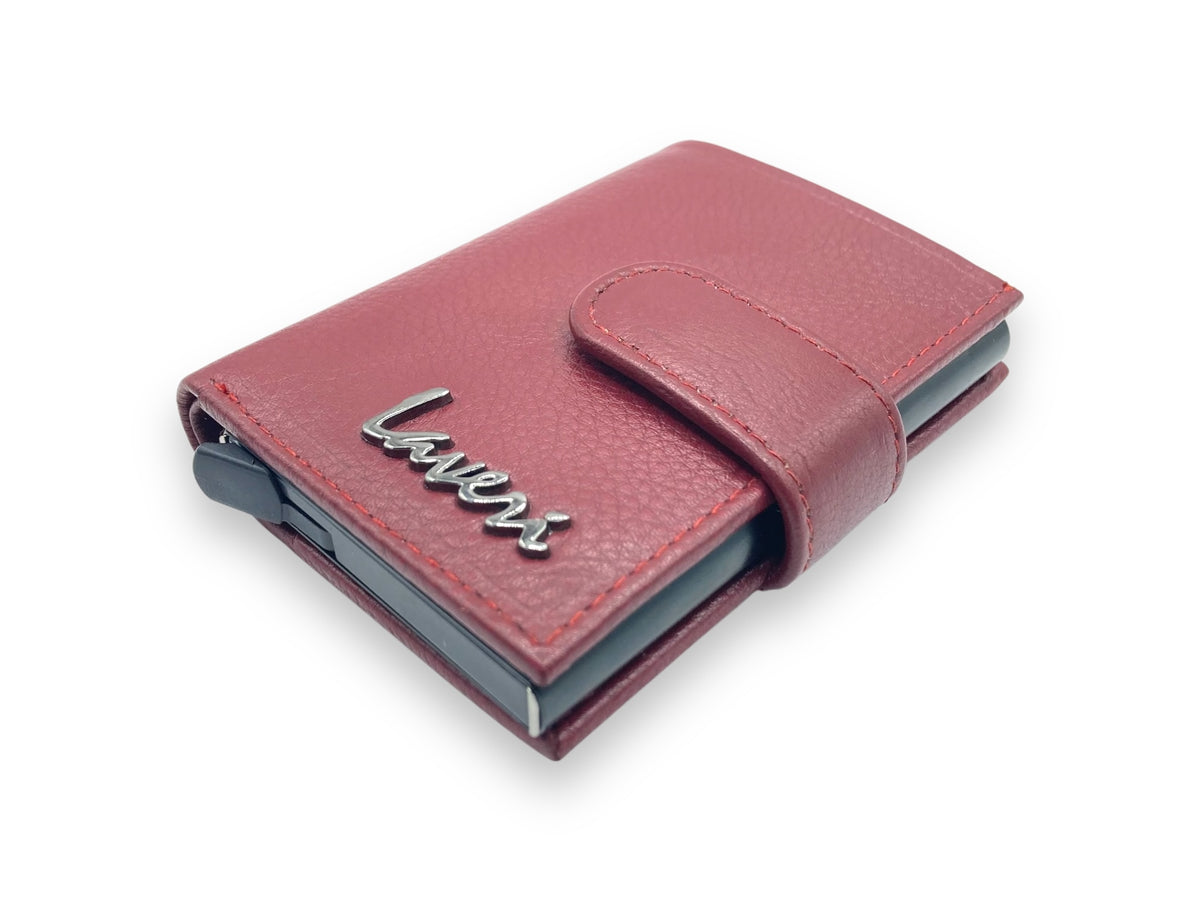 Smart Pop-Up Metallic Card Holder Bi-Fold Wallet in Leather # 4525