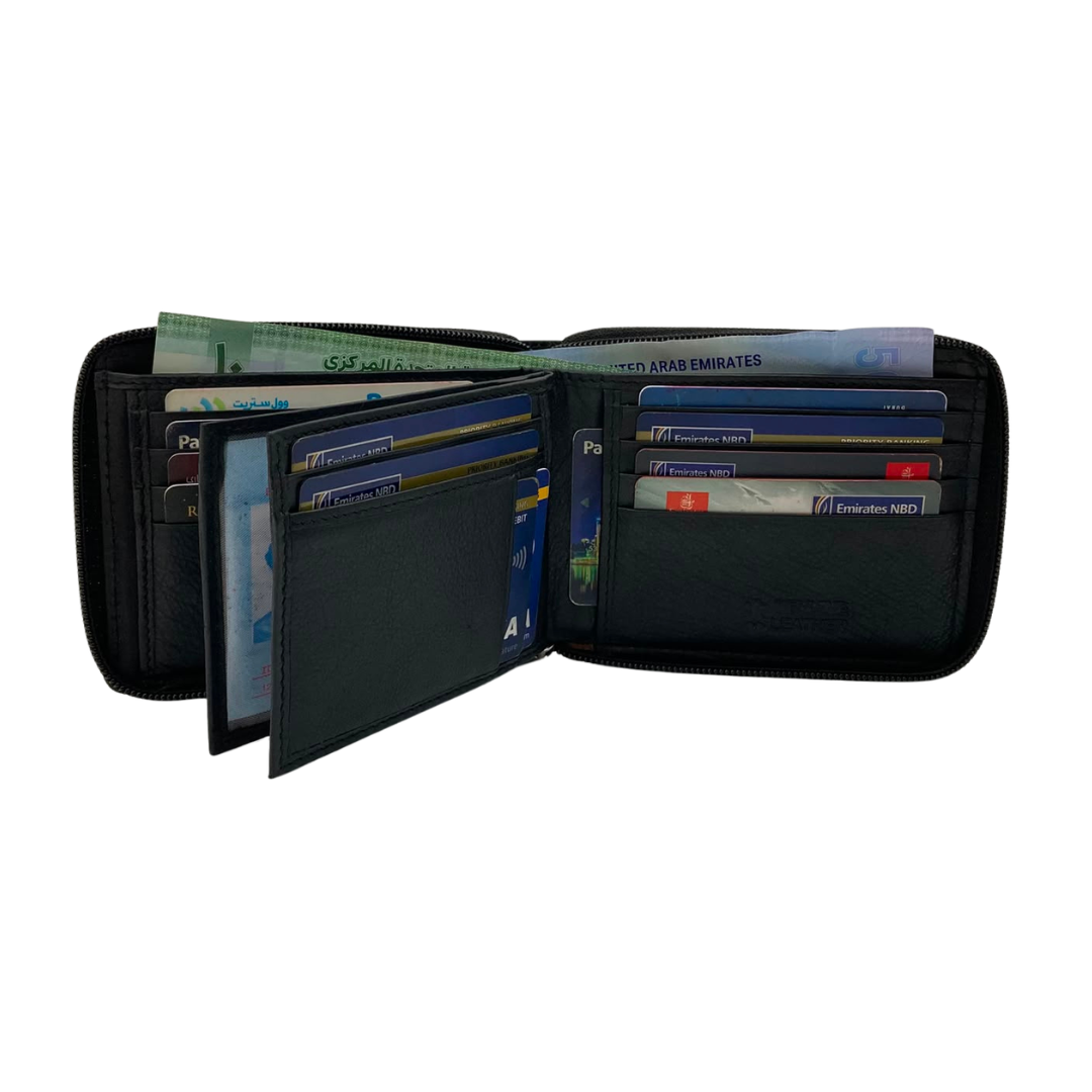 Fullzip leather mens Wallet #1406Z
