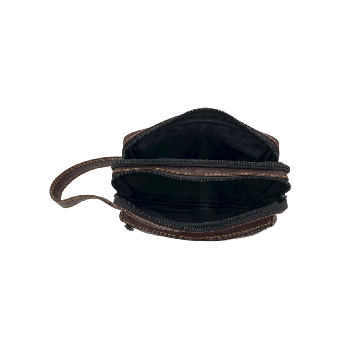 Hand Pouch, Wash Bag, Toiletry, Genuine Leather # 2040SH