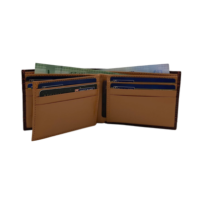Classic Men's Waterproof Bifold Leather Wallet with Flip ID Window #1728 (D.L.)