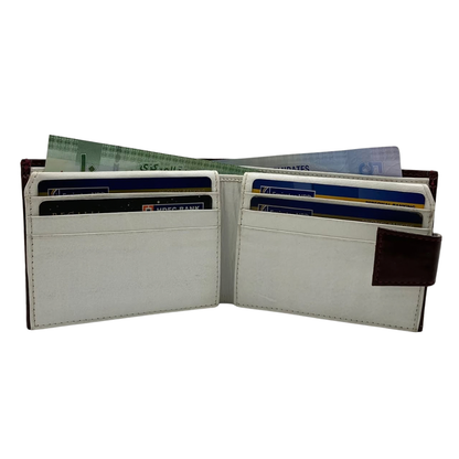 Classic Men's Waterproof Bifold Leather Wallet with Flip ID Window #1729 L