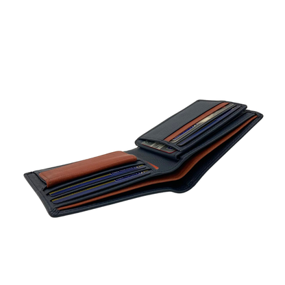 Mens Genuine Leather Mens wallet Leather Lined Bi fold Wallet For Men # 4094NC.2