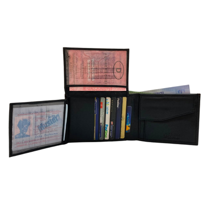 Antq, Smooth Leather Wallet With Inside Leather Lining # 1886C
