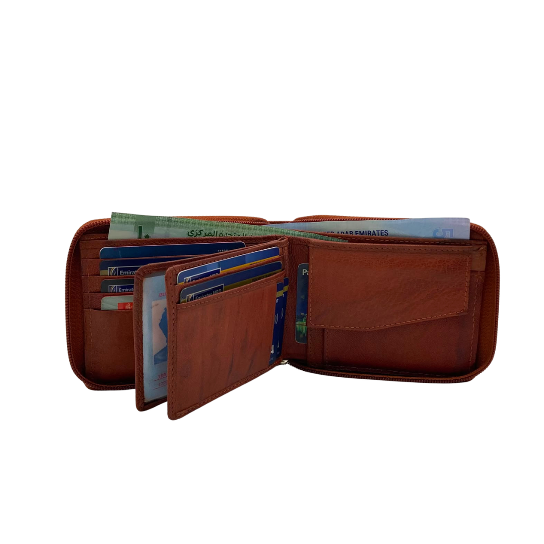 Fullzip leather mens Wallet #1406CZ
