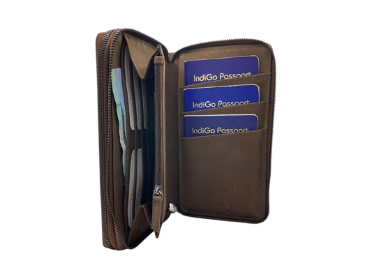 Vintage Premium Leather Family Passport Wallet # 4645