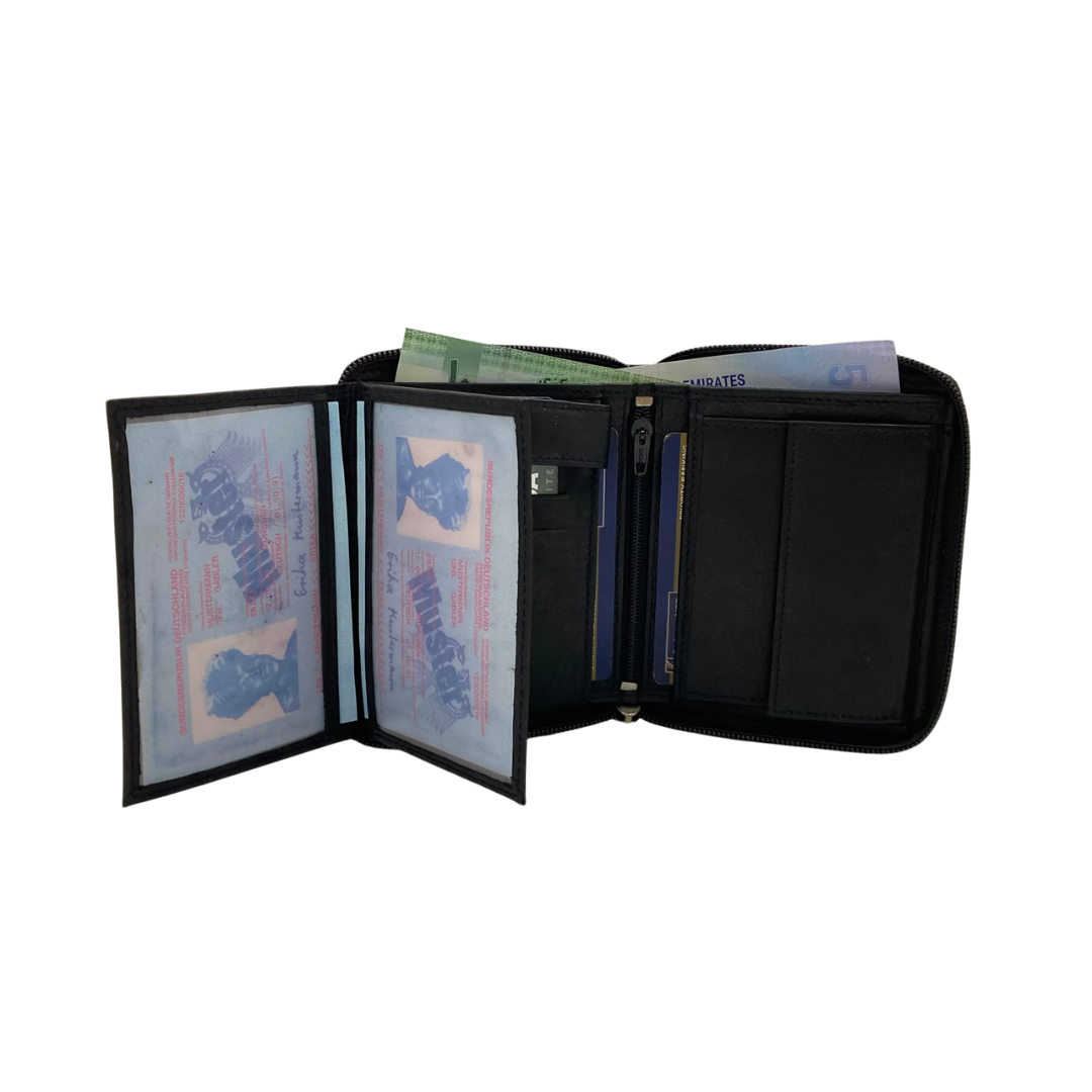 Fullzip leather mens Wallet #621CZ