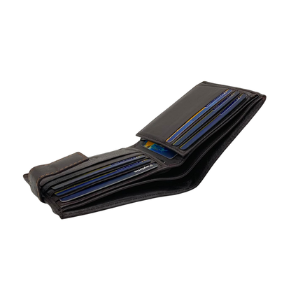 Mens Genuine Leather Mens wallet Leather Lined Bi fold Wallet For Men # 1001L