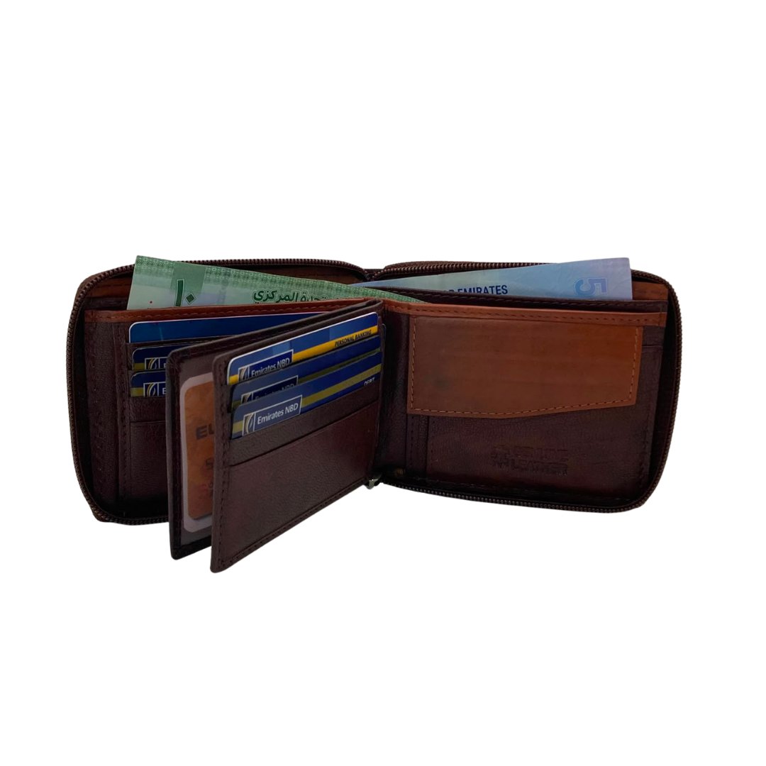 Fullzip leather mens Wallet #983CZ