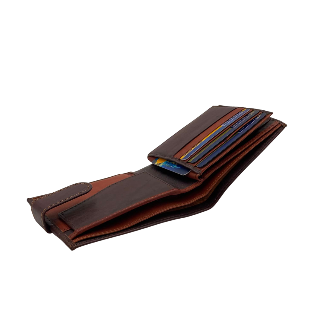 Mens Genuine Leather Mens wallet Leather Lined Bi fold Wallet For Men # 1005CL