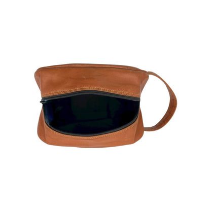 Hand Pouch, Wash Bag, Toiletry, Genuine Leather # 2694B
