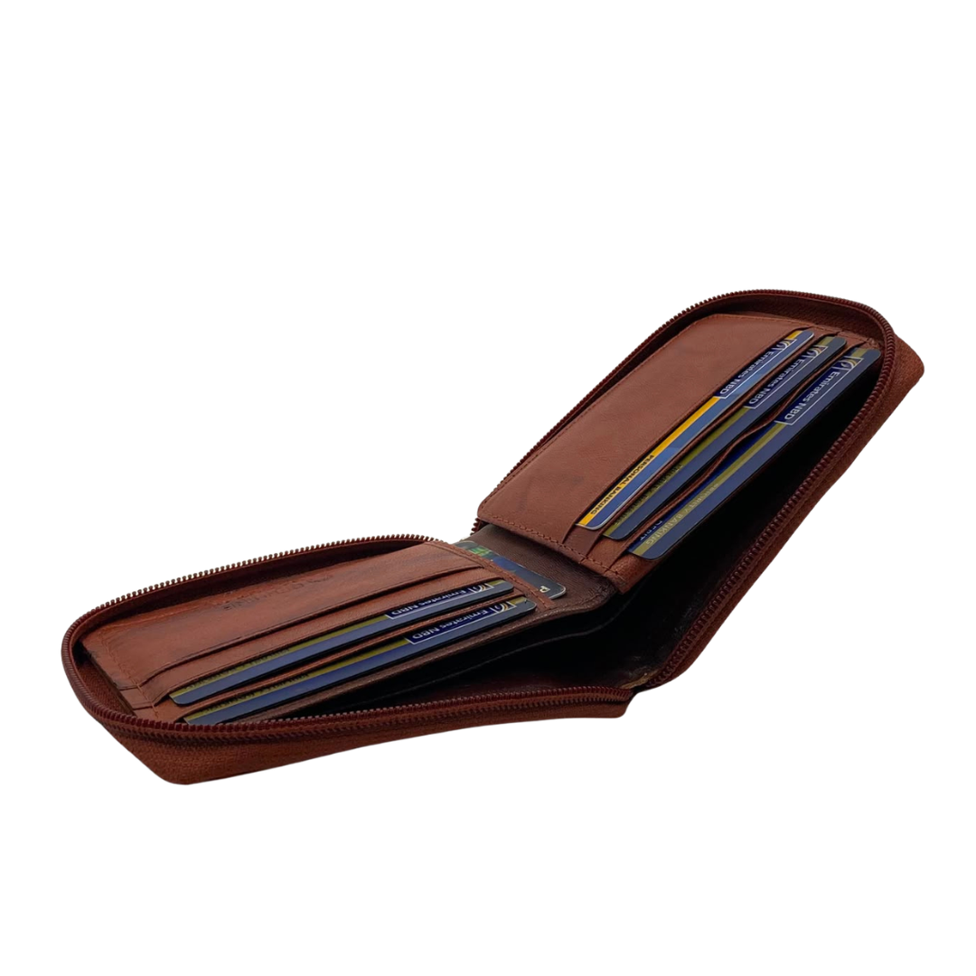 Fullzip leather mens Wallet #1541Z