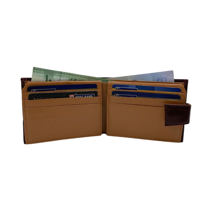 Classic Men's Waterproof Bifold Leather Wallet with Flip ID Window #1729 L (C.L.)