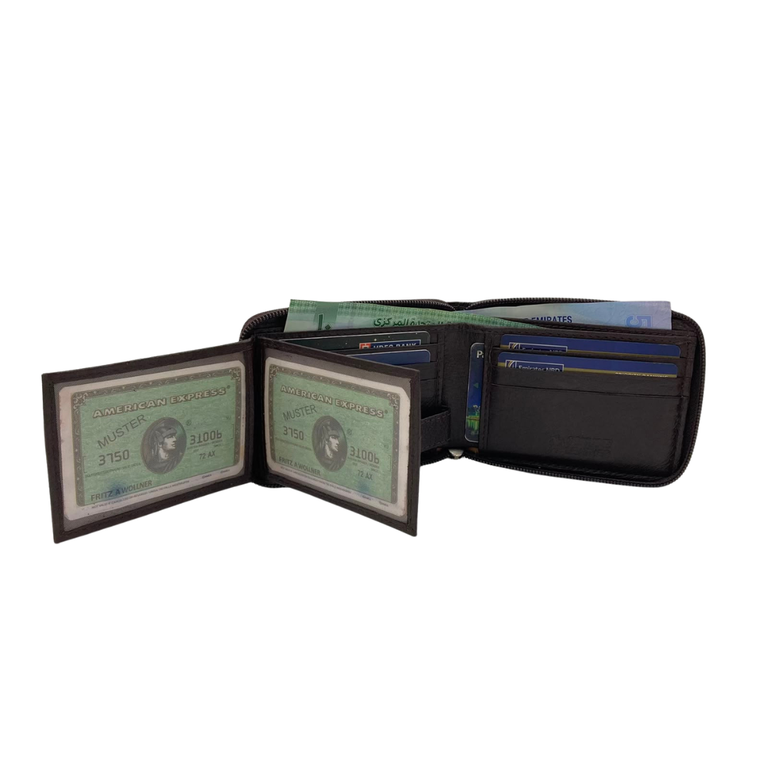 Fullzip leather mens Wallet #1756Z