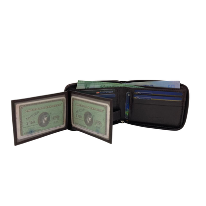 Fullzip leather mens Wallet #1756Z