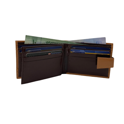 Classic Men's Waterproof Bifold Leather Wallet with Flip ID Window #1728L (D.L.)