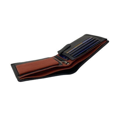 Mens Genuine Leather Mens wallet Leather Lined Bi fold Wallet For Men # 4021C