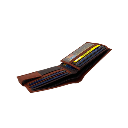 Mens Genuine Leather Mens wallet Leather Lined Bi fold Wallet For Men # 1981L