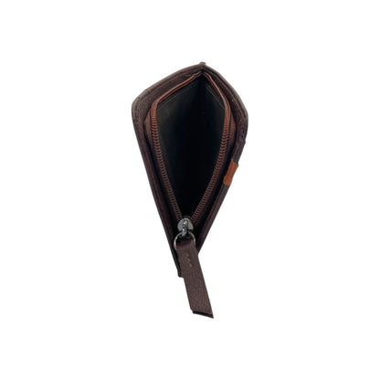 Slim Top Zipper Cards Holder Genuine Leather RFID # 4502