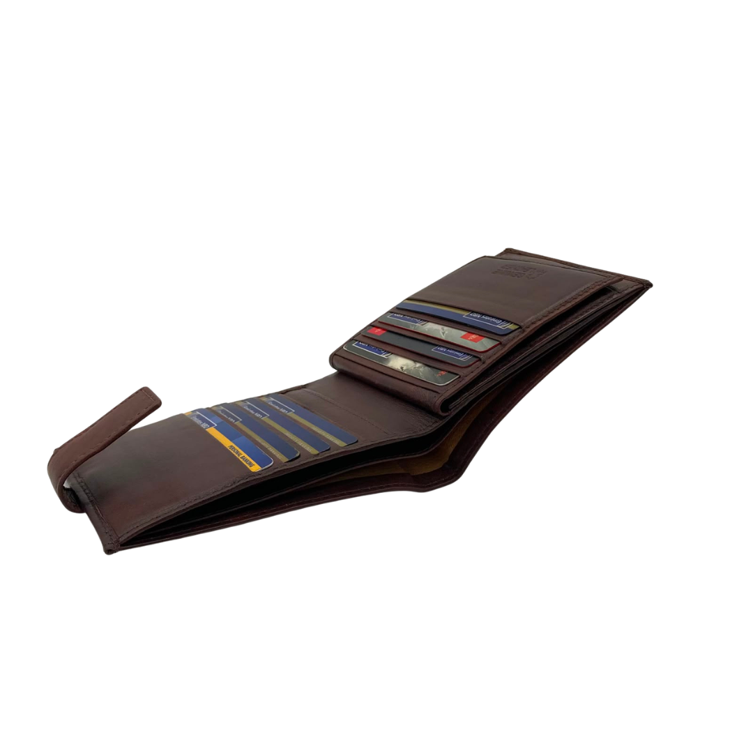 Antq, Smooth Leather Wallet With Inside Leather Lining # 1888L