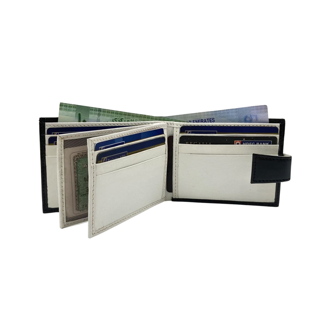 Classic Men's Waterproof Bifold Leather Wallet with Flip ID Window #892L