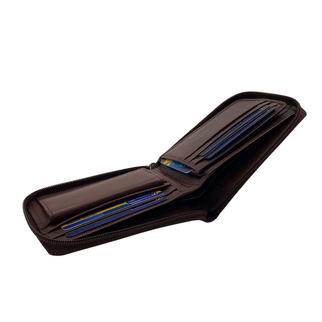 Fullzip leather mens Wallet #4094BZ