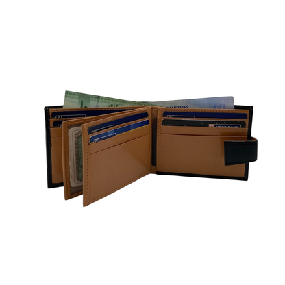 Classic Men's Waterproof Bifold Leather Wallet with Flip ID Window #892L