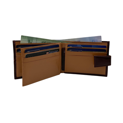 Classic Men's Waterproof Bifold Leather Wallet with Flip ID Window #1728L (C.L.)