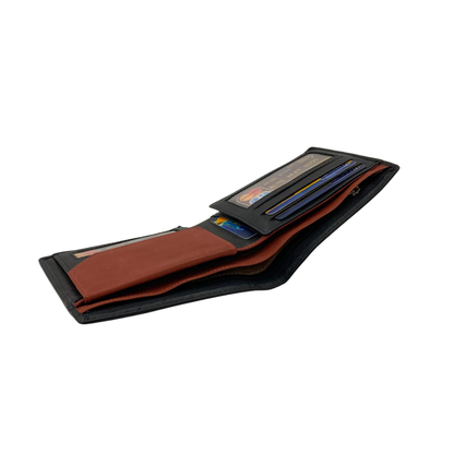 Mens Genuine Leather Mens wallet Leather Lined Bi fold Wallet For Men # 1357