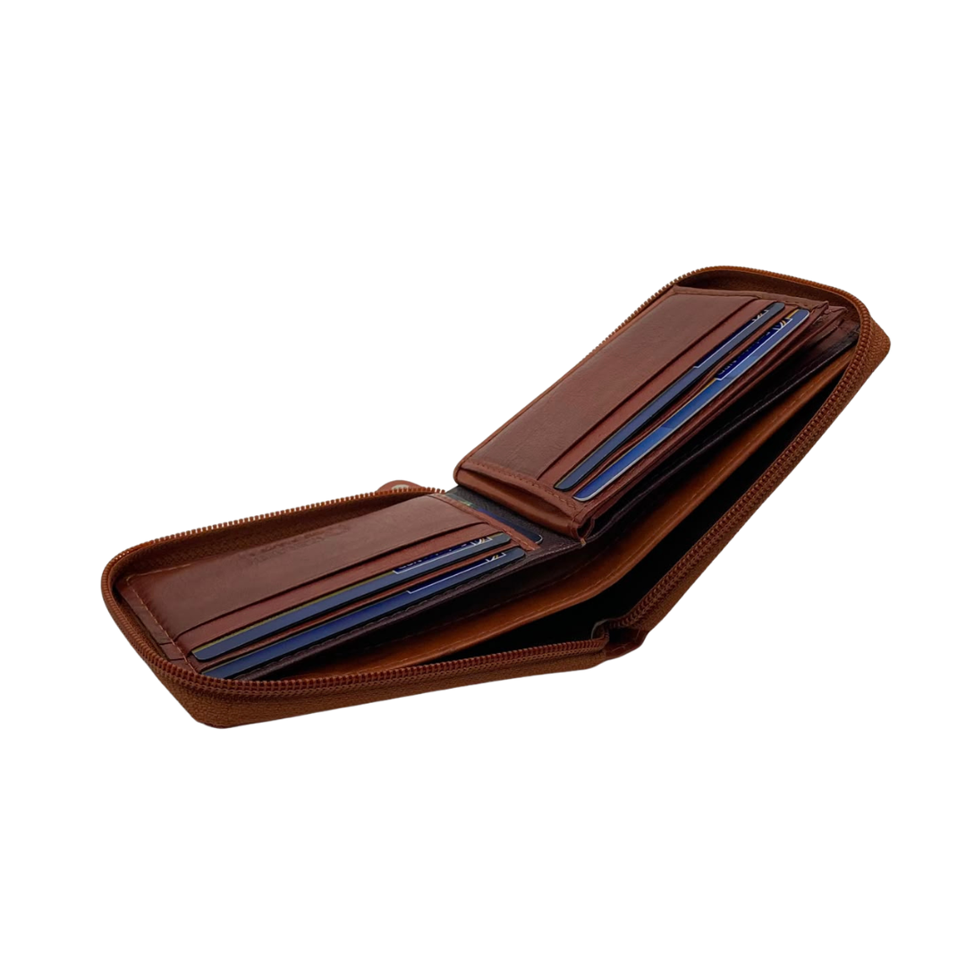 Fullzip leather mens Wallet #892Z