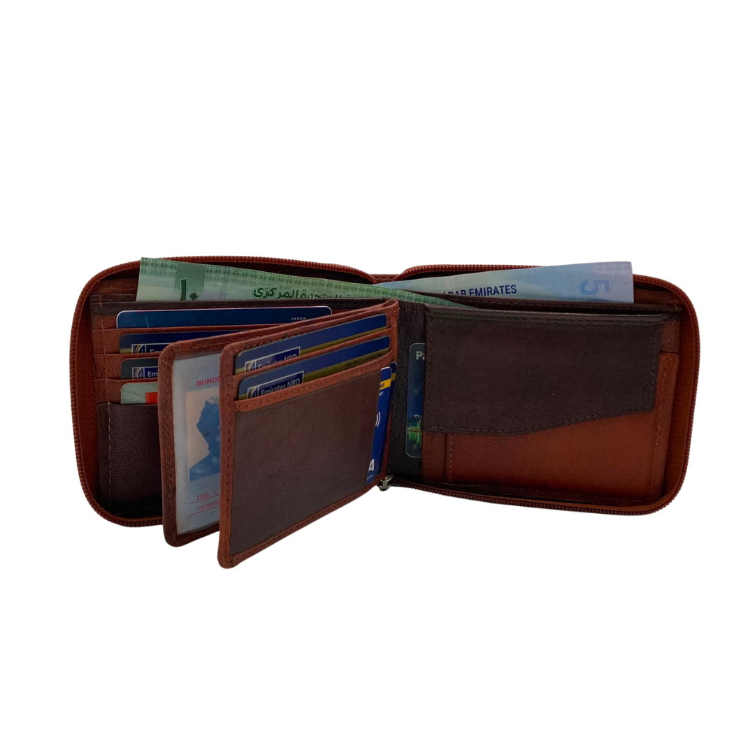 Fullzip leather mens Wallet #1406CZ