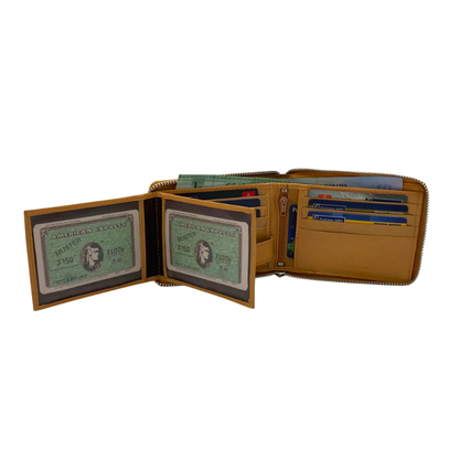 Fullzip leather mens Wallet #1013Z